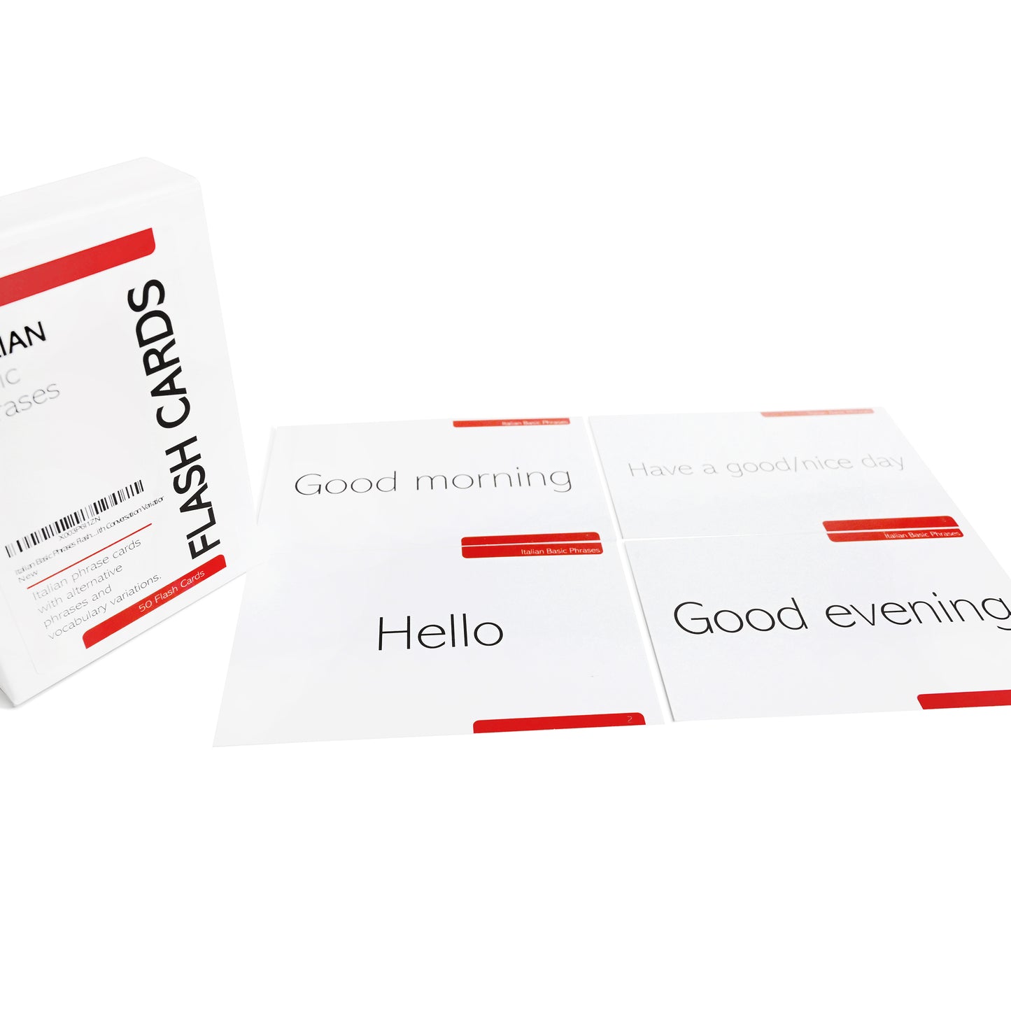 50 Italian Basic Phrases Flash Cards with Conversation Variations