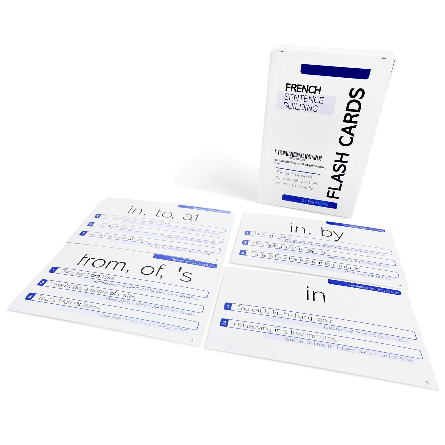 Pat's Flash Cards 54 Important French Words for Building French Sentences