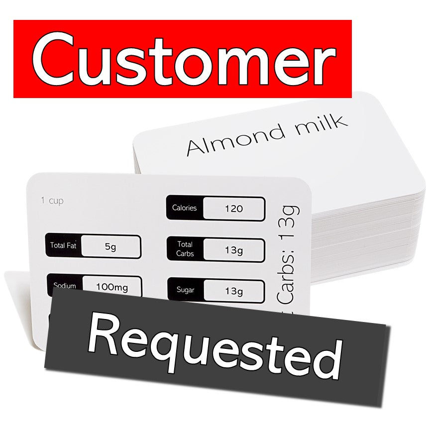 New Product:  Nutritional Facts Flash Cards