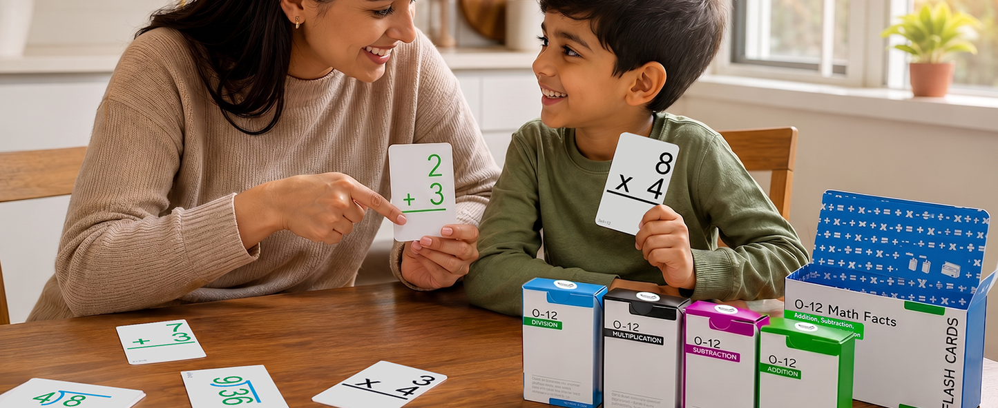 Math Facts Flash Cards 0-12 | Addition, Subtraction, Multiplication & Division Learning Set