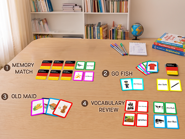 384 German Concentration and Memory Matching Card Game Playing Cards