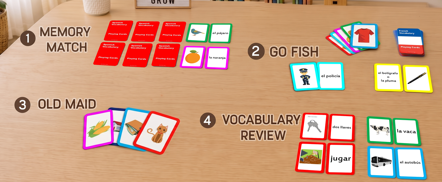 384 Spanish Playing Cards for Memory and Concentration Games