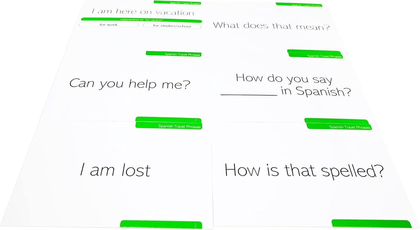 Pat's Flash Cards 50 Spanish Travel Phrases Flash Cards