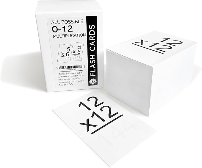 800 Math Flash Cards with All Possible 0-12 Addition, Subtraction, Multiplication and Division Facts with Transitional Concepts Cards and Introduction to Fractions Cards