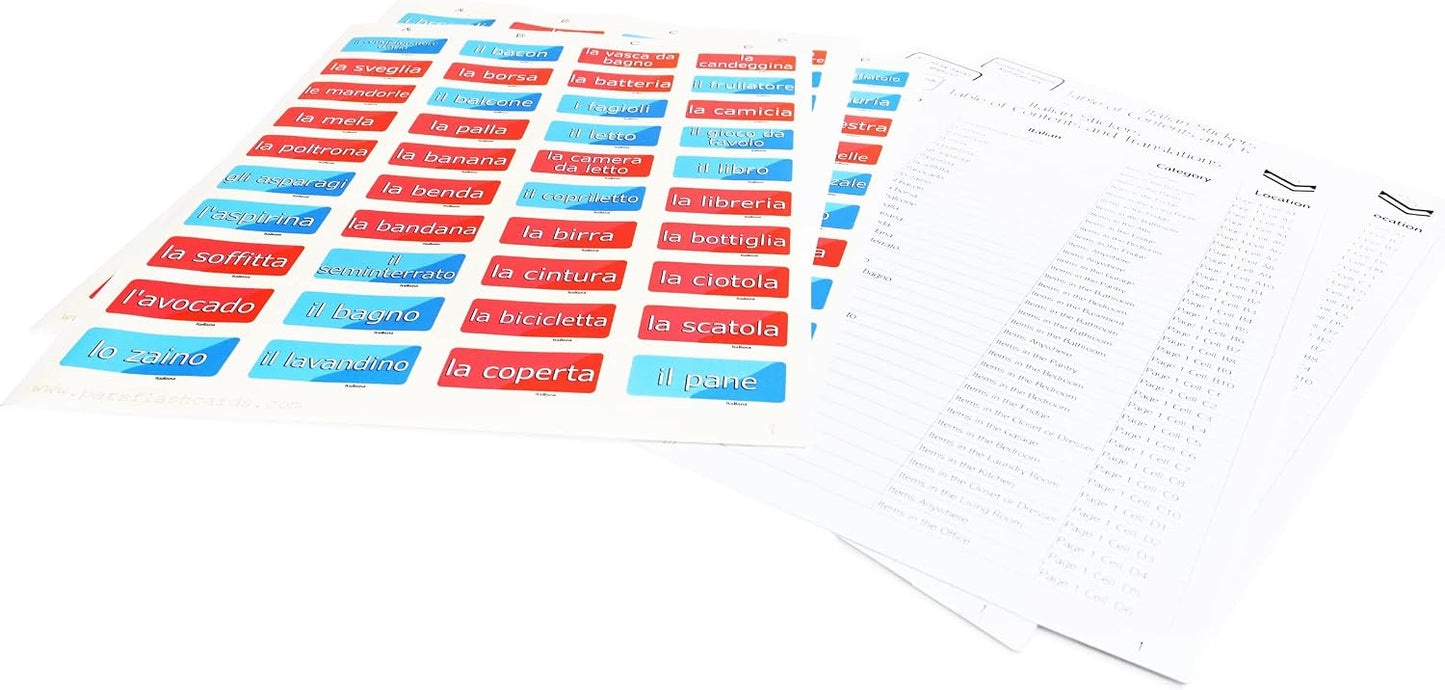 400 Learning Italian Stickers with Lookup Tables