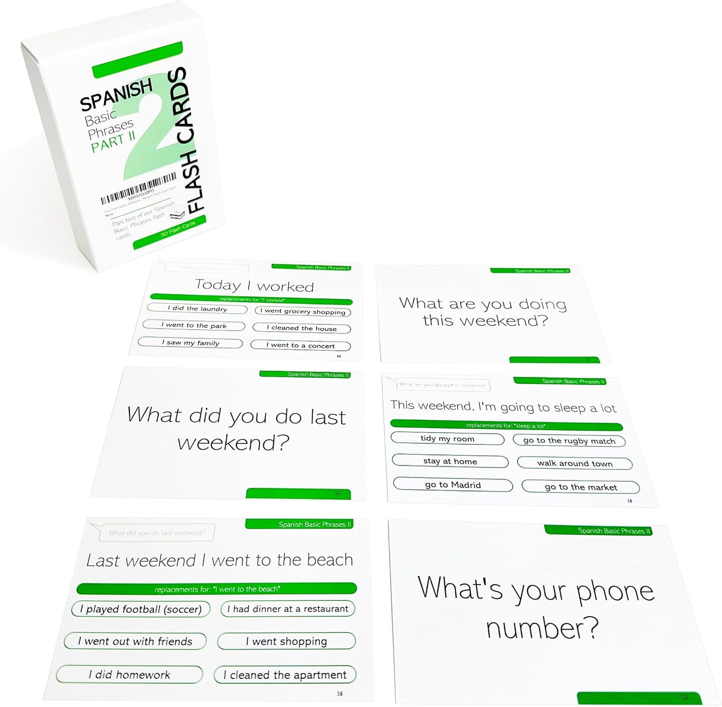 Pat's Flash Cards 50 Spanish Basic Phrases Flash Cards Part II