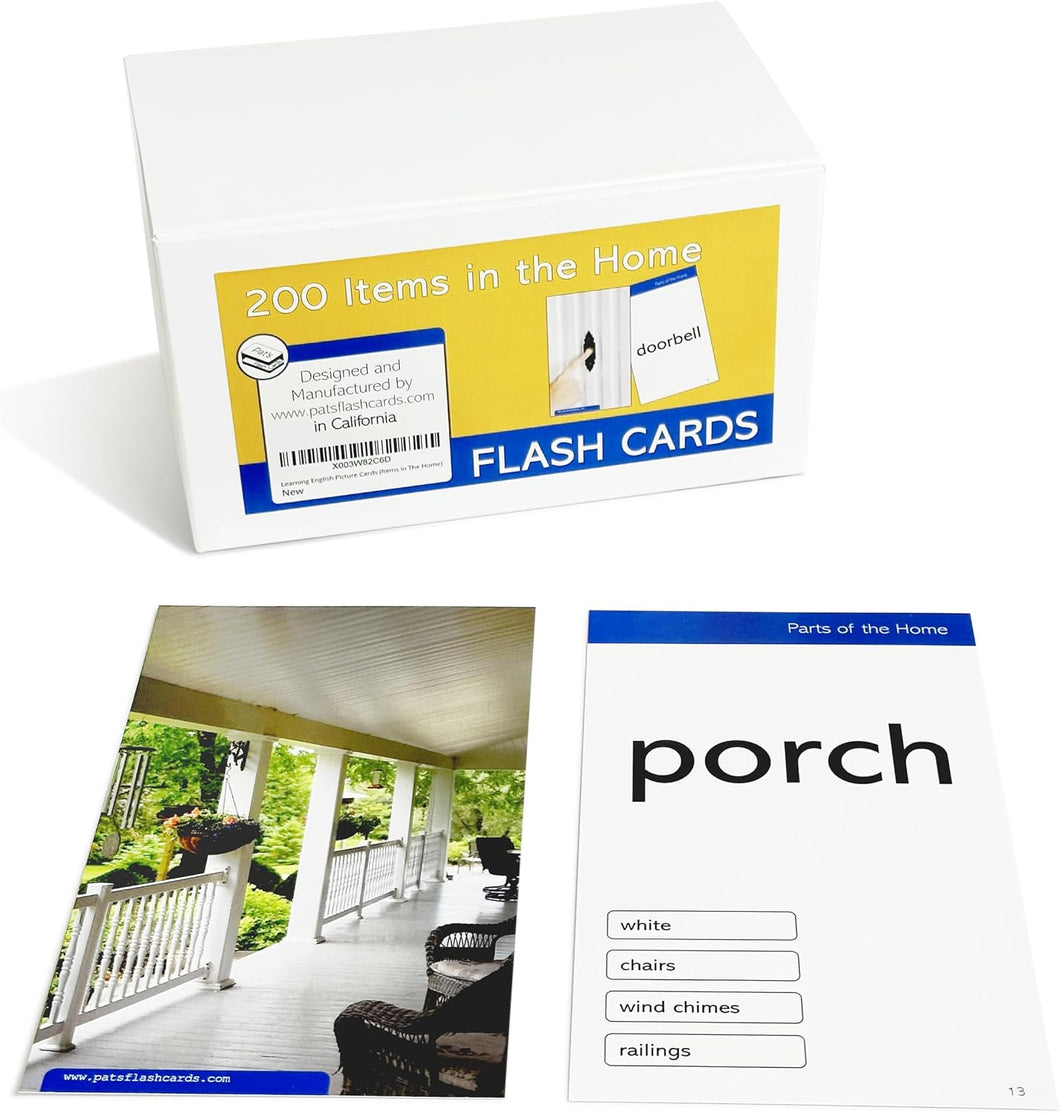 200 Learning English Items in the Home Picture Cards