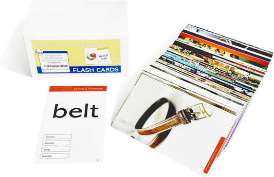 200 Learning English Nouns Picture Cards