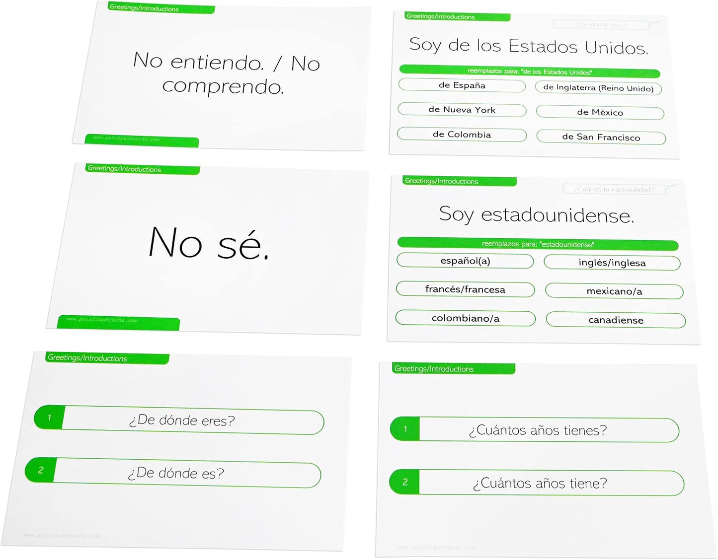 Pat's Flash Cards 50 Spanish Basic Phrases Flash Cards with Conversation Variations