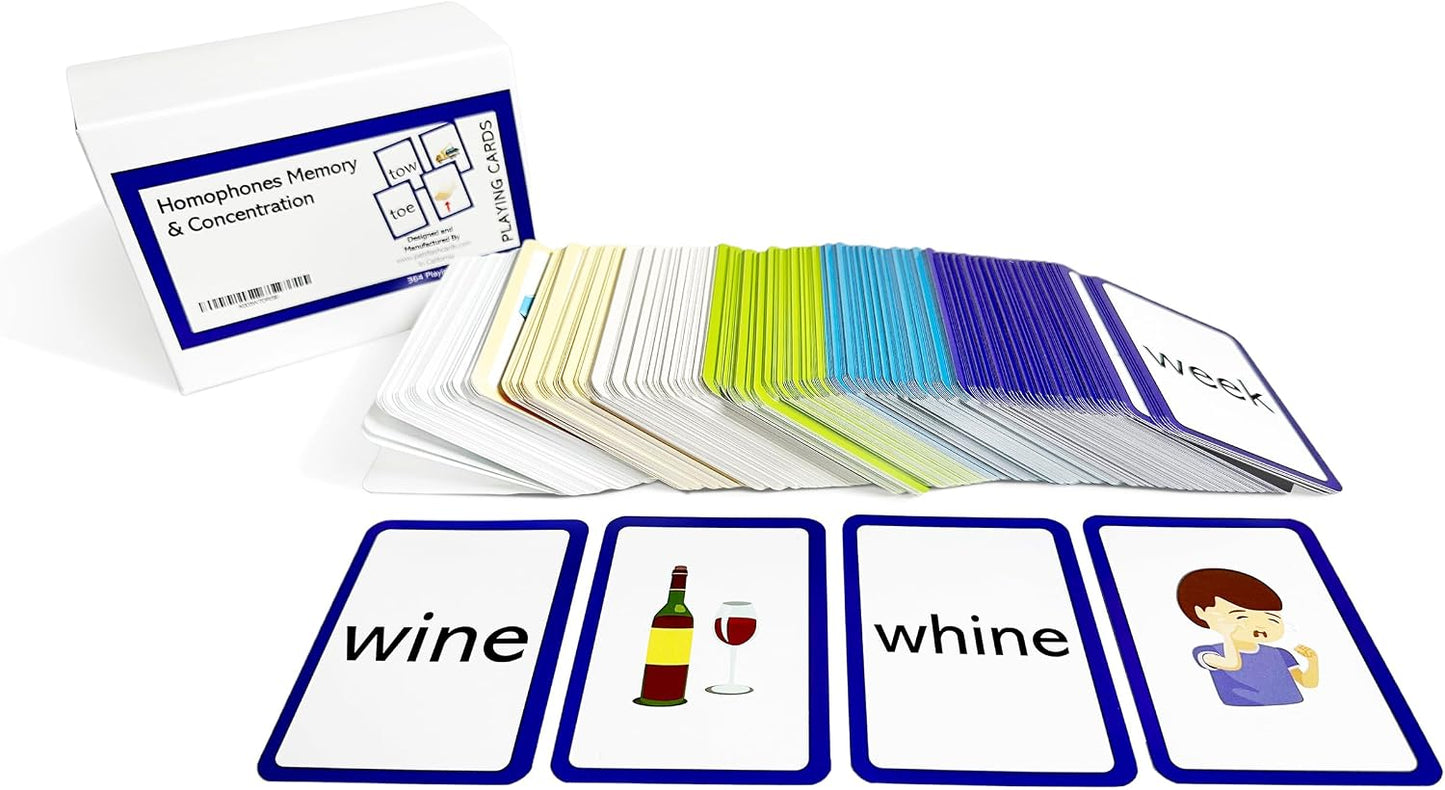 384 Homophone Memory Matching & Concentration Game Playing Cards