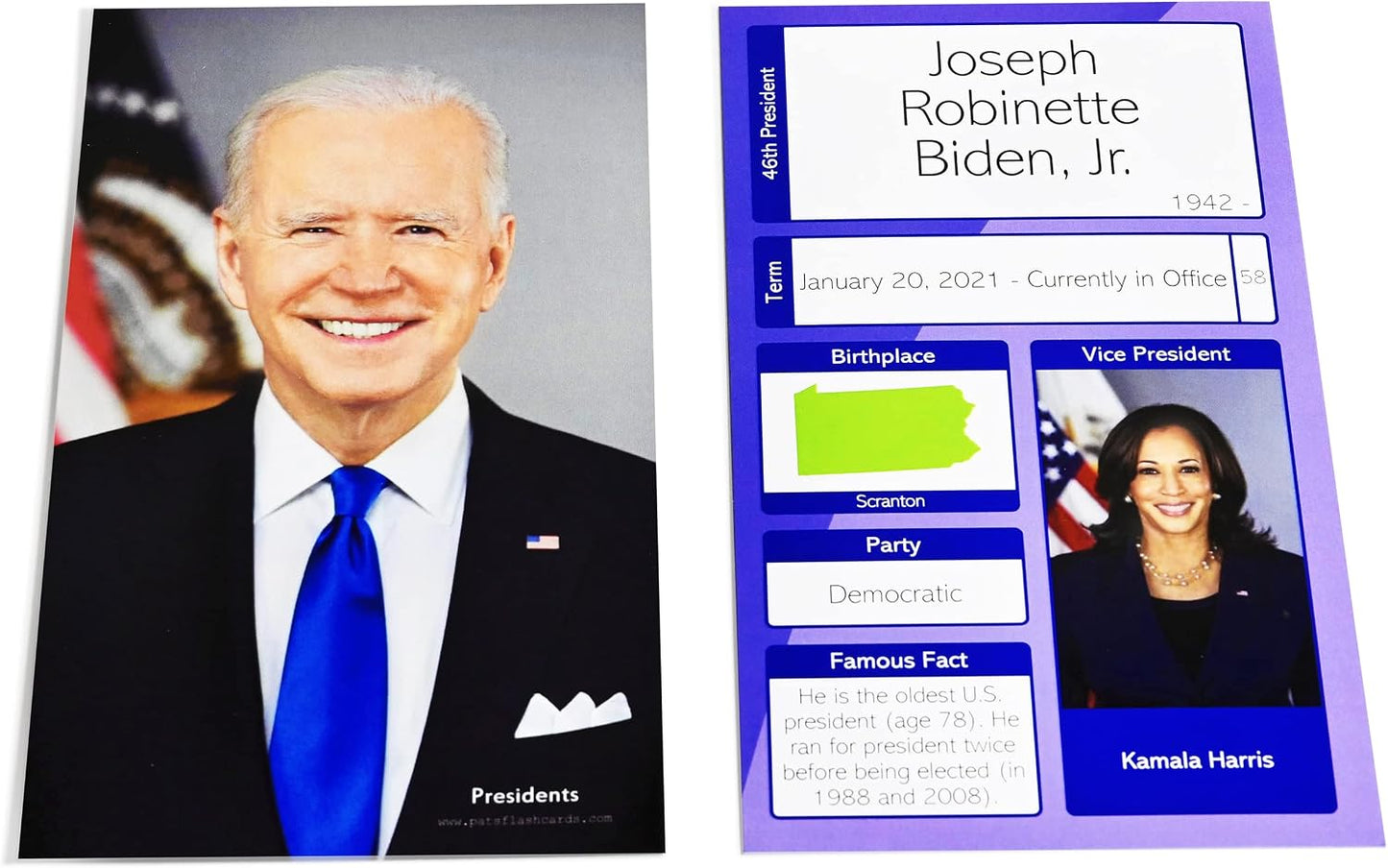 U.S. Presidents Flash Cards Made in the U.S.A