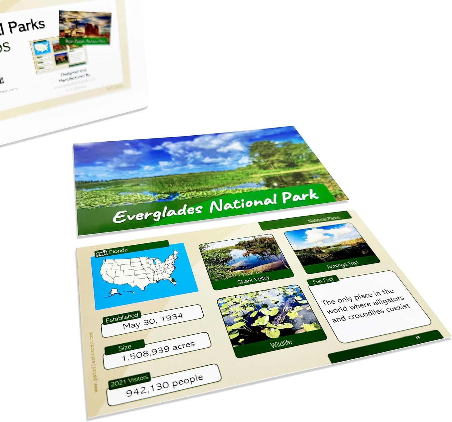 63 US National Parks Flash Cards