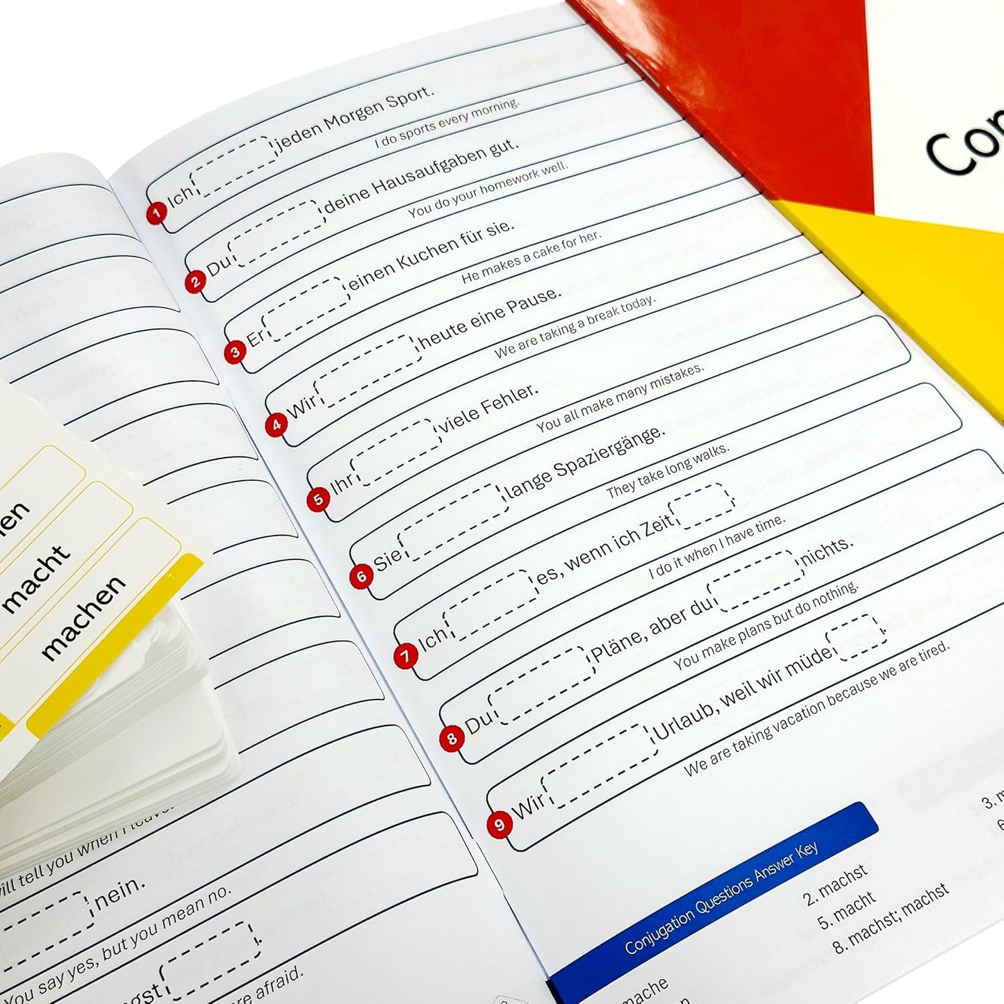 800 German Conjugation Flash Cards – 200 Essential Verbs in 9 Tenses
