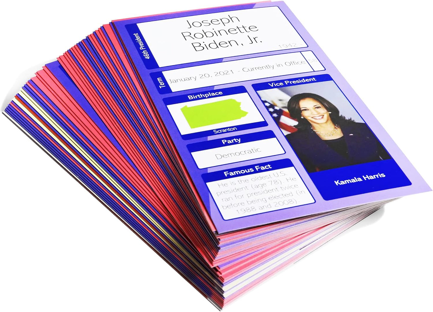 U.S. Presidents Flash Cards Made in the U.S.A
