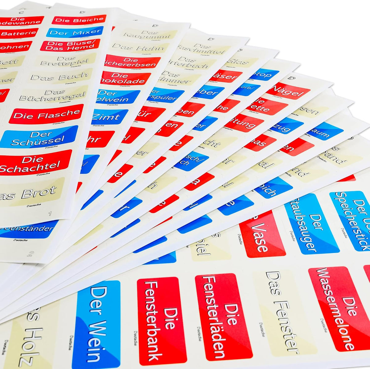 400 Learning German Stickers with Lookup Tables