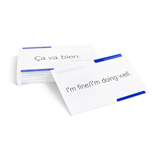50 French Basic Phrases Flash Cards
