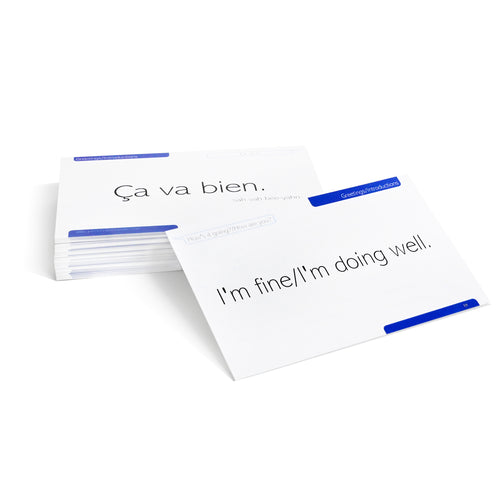 50 French Basic Phrases Flash Cards
