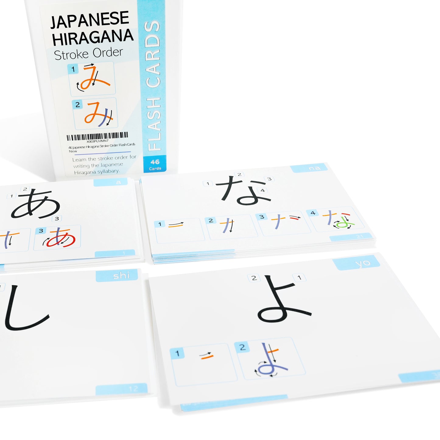Pat's Flash Cards 46 Japanese Hiragana Stroke Order Flash Cards