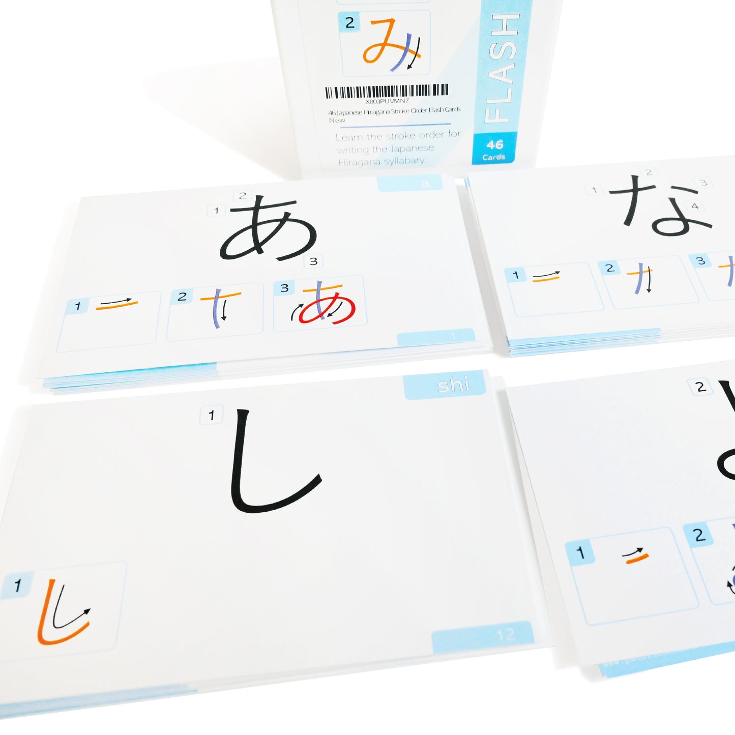 Pat's Flash Cards 46 Japanese Hiragana Stroke Order Flash Cards