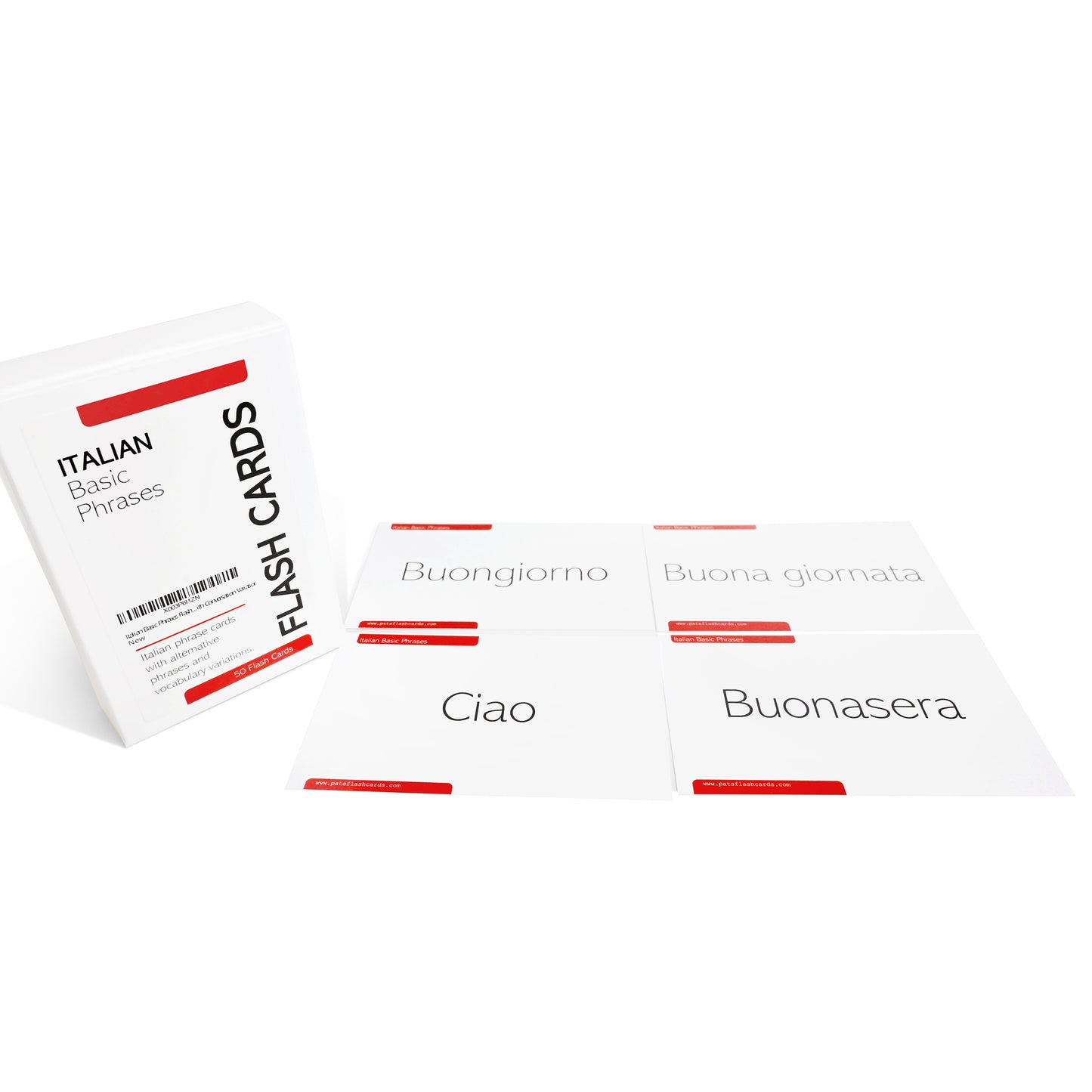 50 Italian Basic Phrases Flash Cards with Conversation Variations