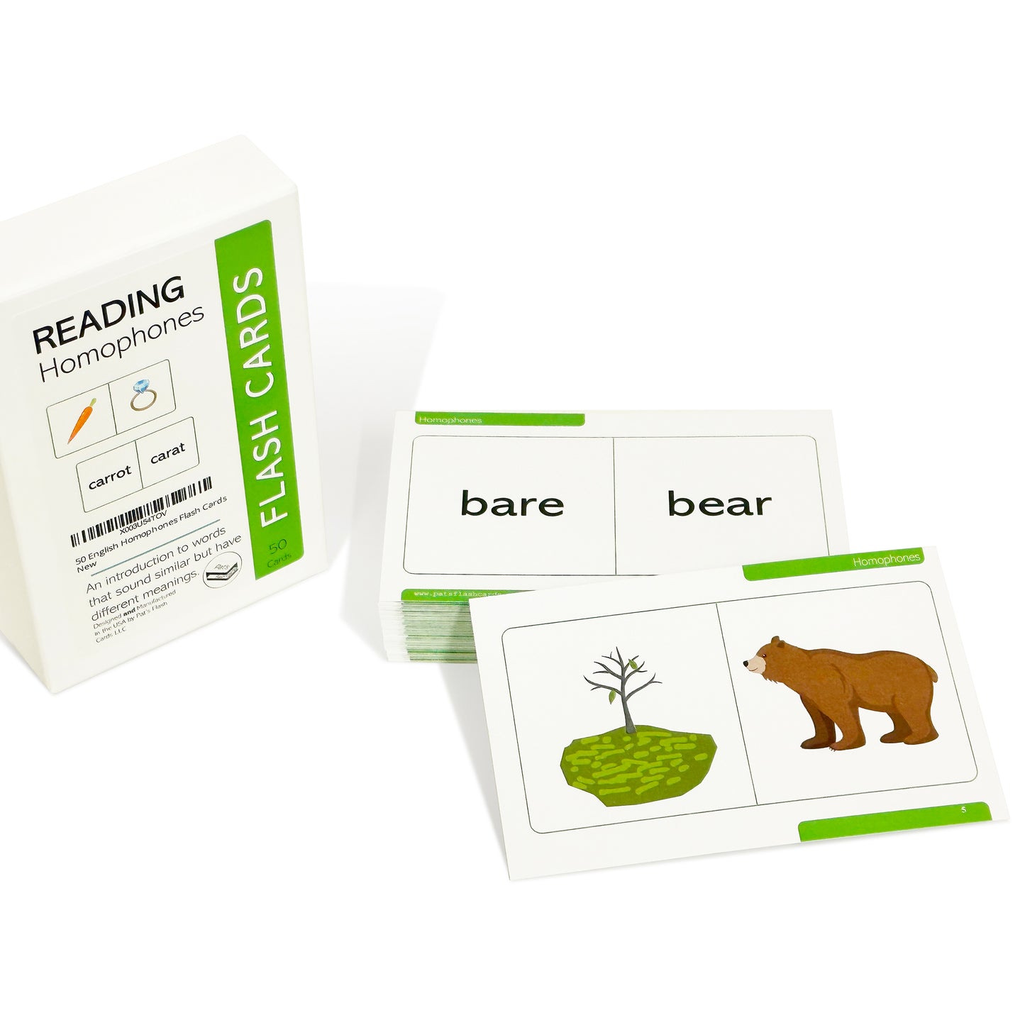 50 English Homophones Flash Cards