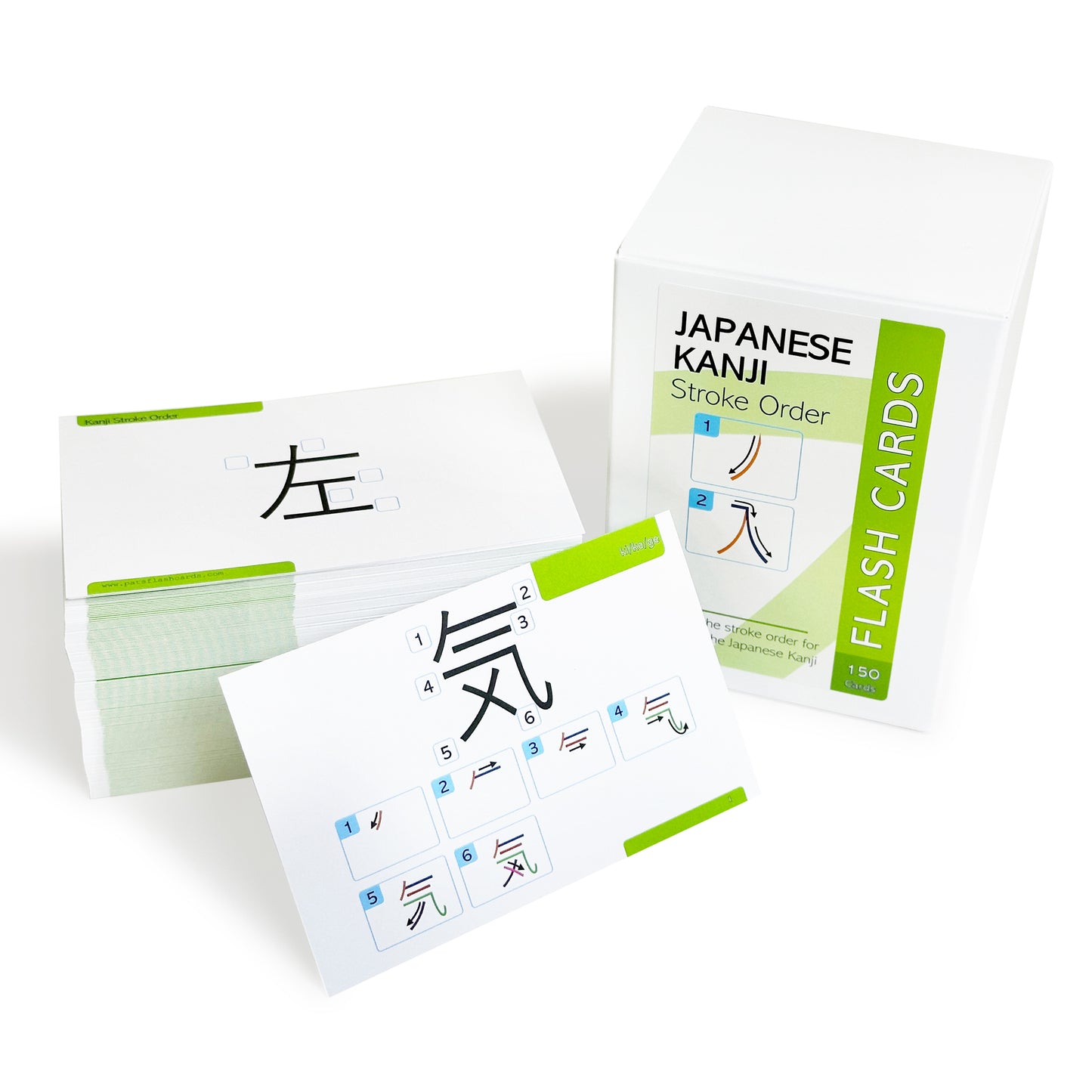 Pat's Flash Cards Japanese Kanji Stroke Order System 150 Flash Cards & Workbook