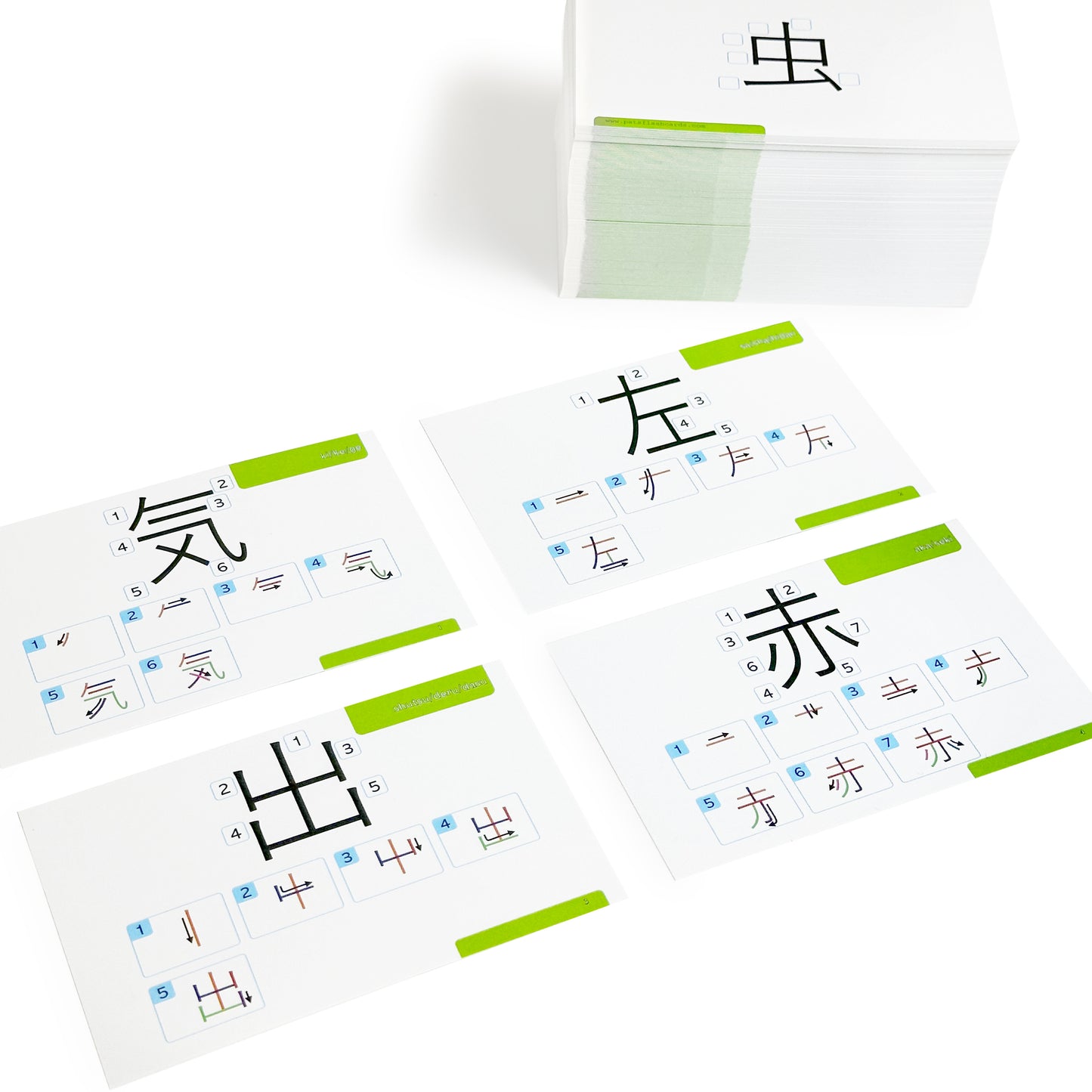 Pat's Flash Cards Japanese Kanji Stroke Order System 150 Flash Cards & Workbook
