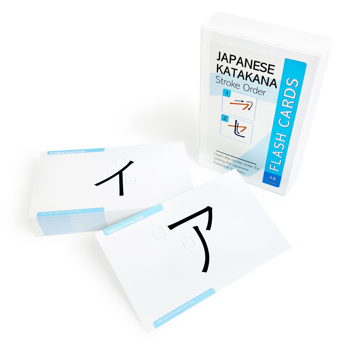 Pat's Flash Cards 48 Japanese Katakana Stroke Order Flash Cards with Workbook