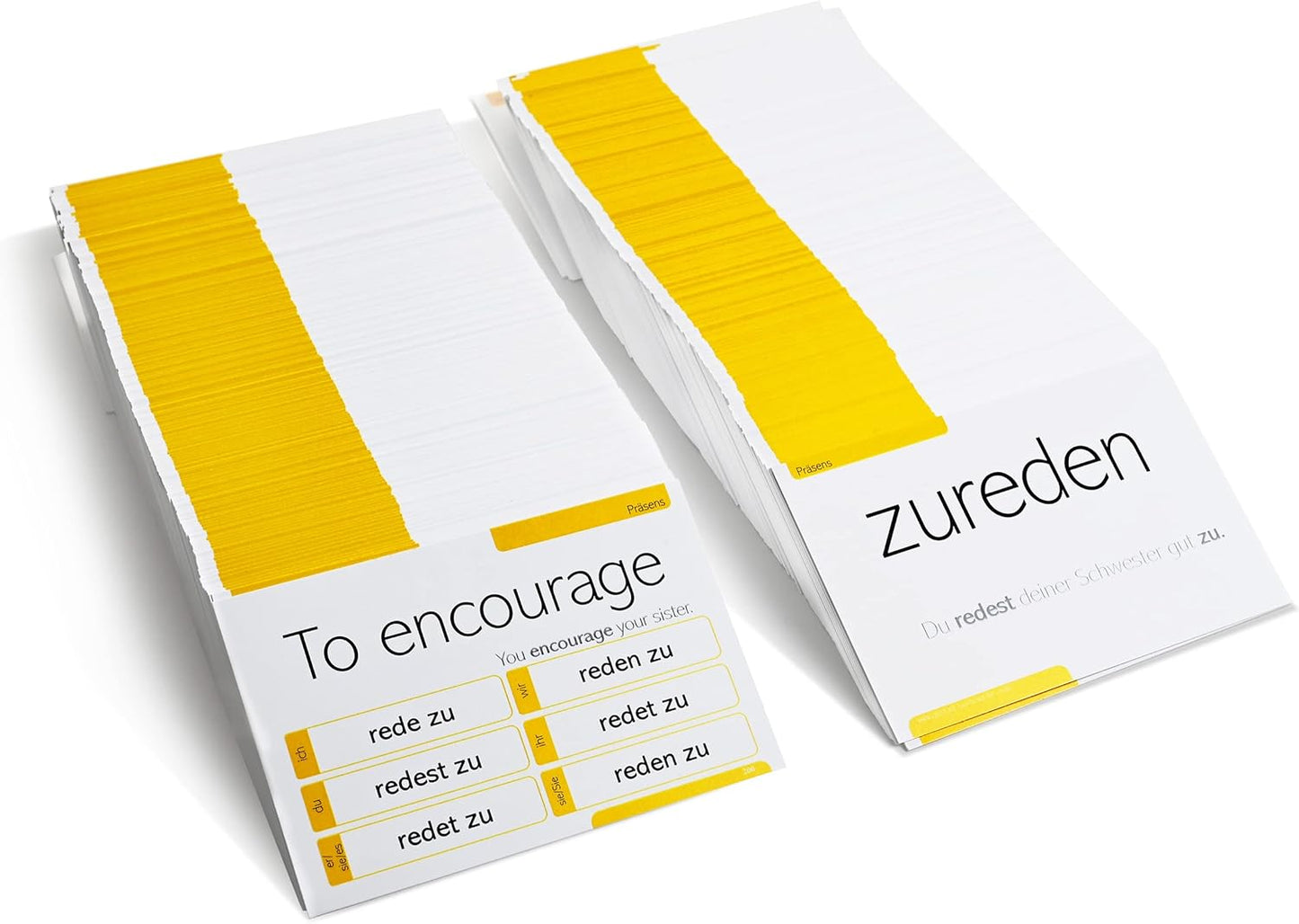 Premium German verb flashcards for beginners with minimalist design and practical vocabulary practice.