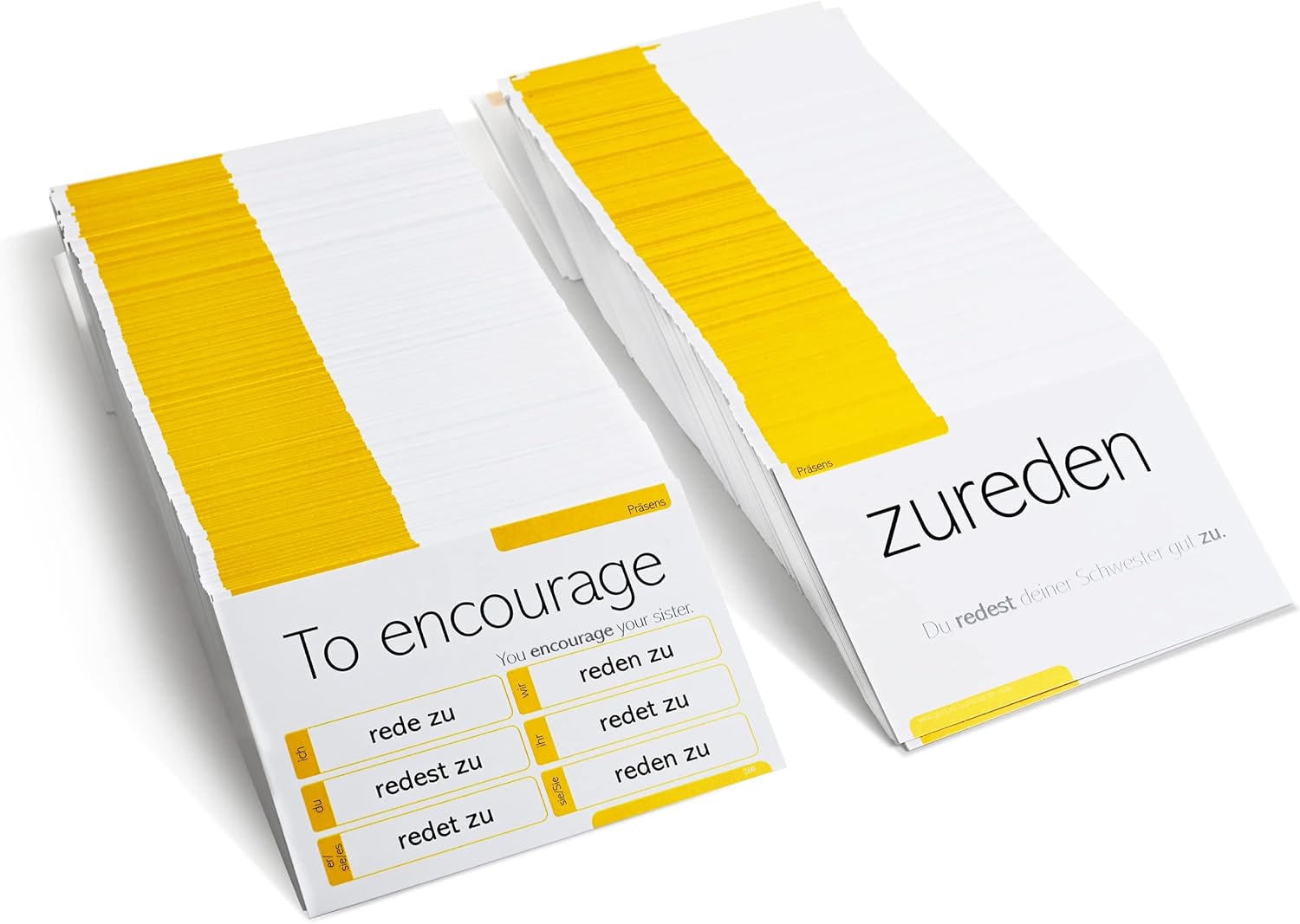Premium German verb flashcards for beginners with minimalist design and practical vocabulary practice.