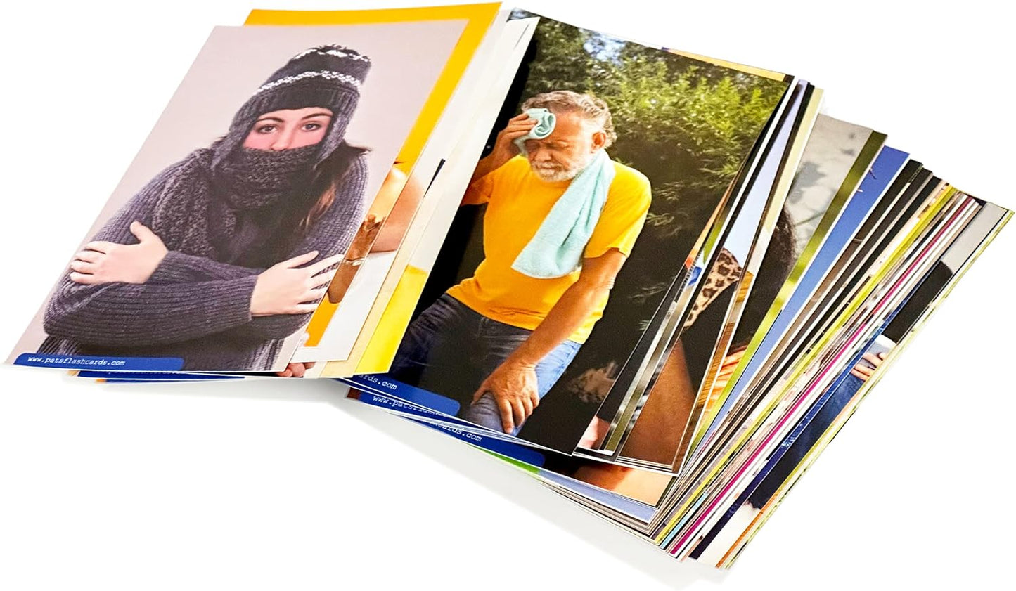 50 Learning English Adjectives and Verbs Picture Cards
