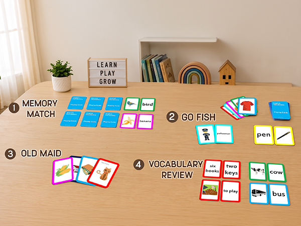384 Concentration and Memory Matching Card Game Playing Cards - Includes Animals, Food, Family, and Much More