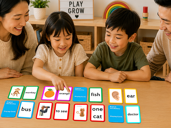 384 Concentration and Memory Matching Card Game Playing Cards - Includes Animals, Food, Family, and Much More
