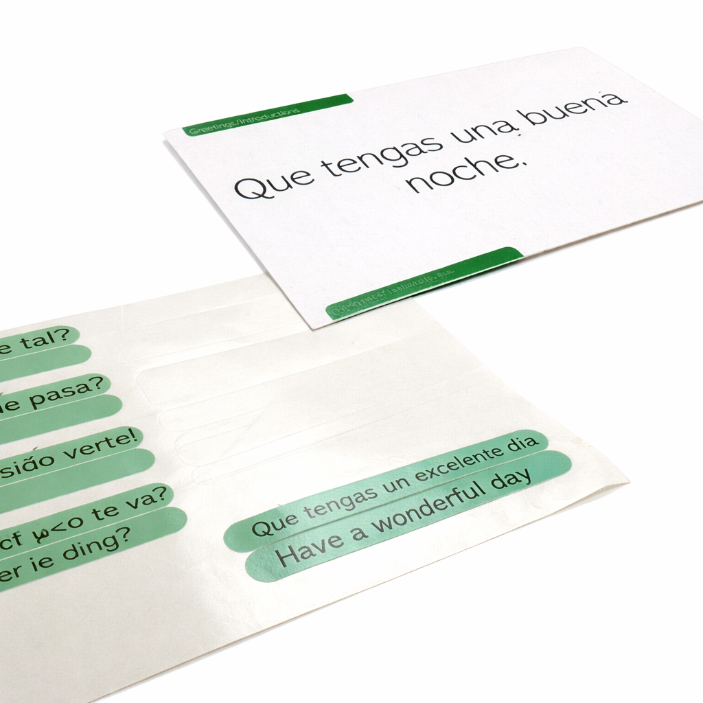 Sticker Cards: Spanish Basic Phrases