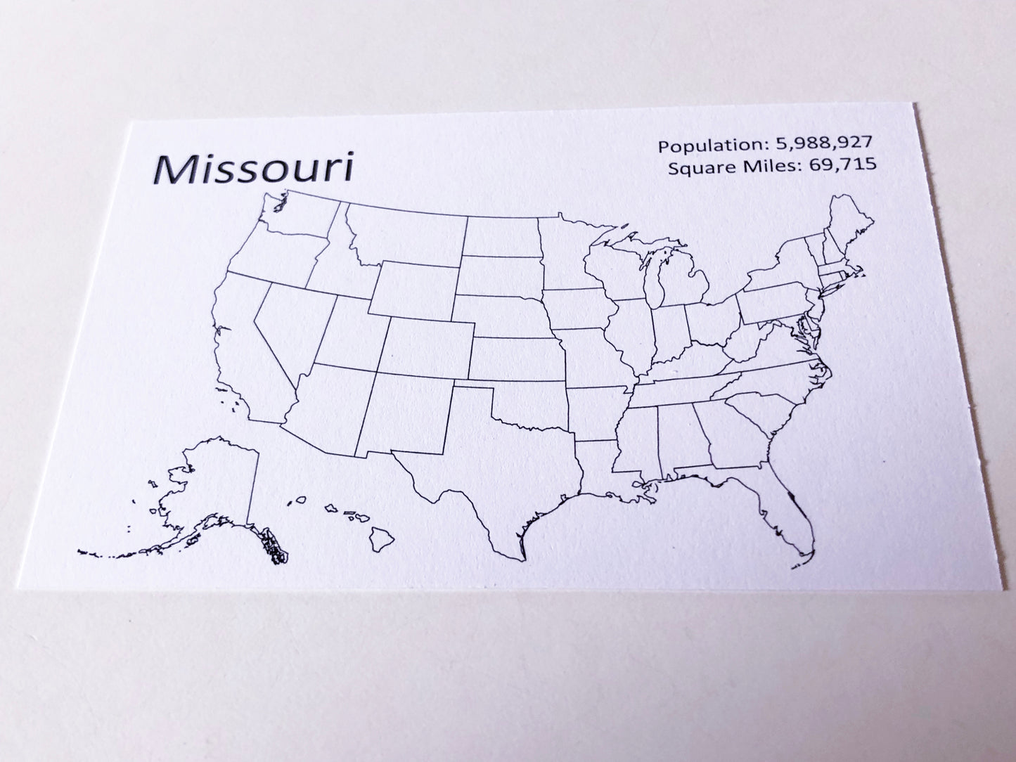 States and Capitals Flash Cards with Workbooks and Worksheets
