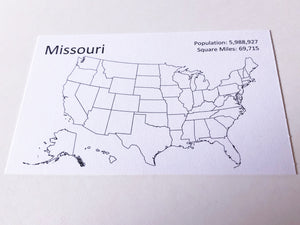States and Capitals Flash Cards with Workbooks and Worksheets