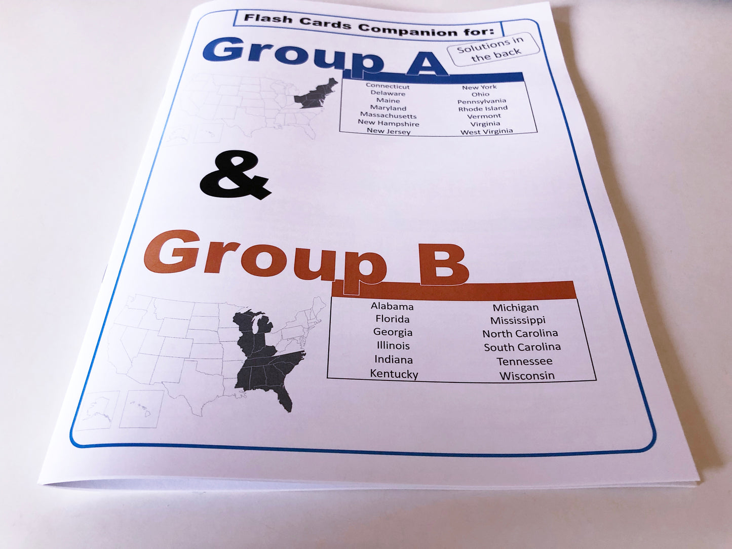 States and Capitals Flash Cards with Workbooks and Worksheets