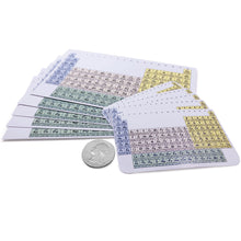 12 Wallet Size Periodic Table of Elements Pocket Chemistry Cards