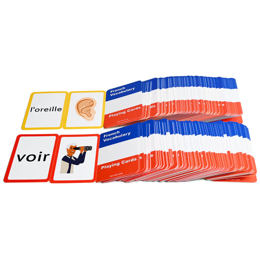 384 French Concentration and Memory Matching Card Game Playing Cards - Includes Animals, Food, Family, and More