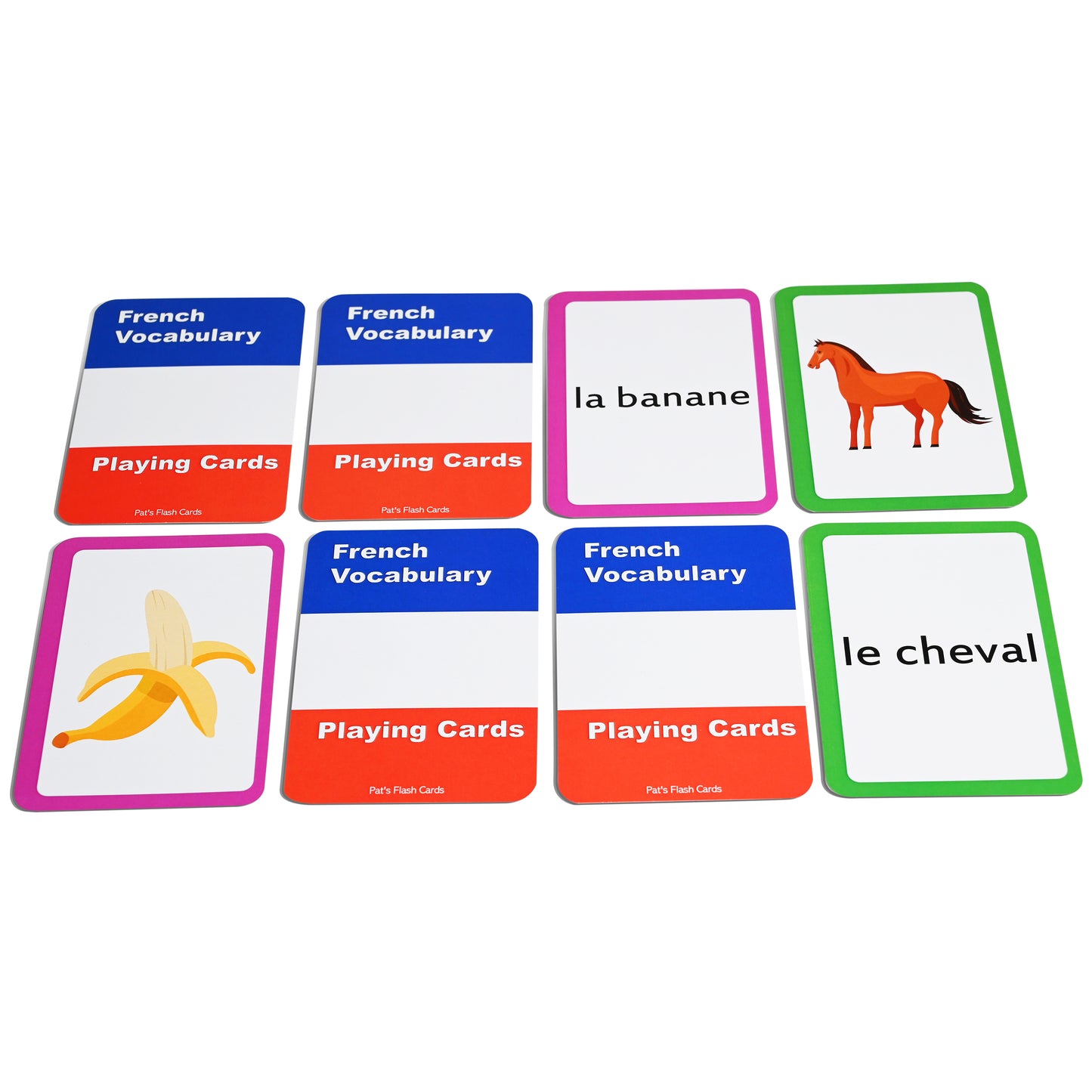 384 French Concentration and Memory Matching Card Game Playing Cards - Includes Animals, Food, Family, and More
