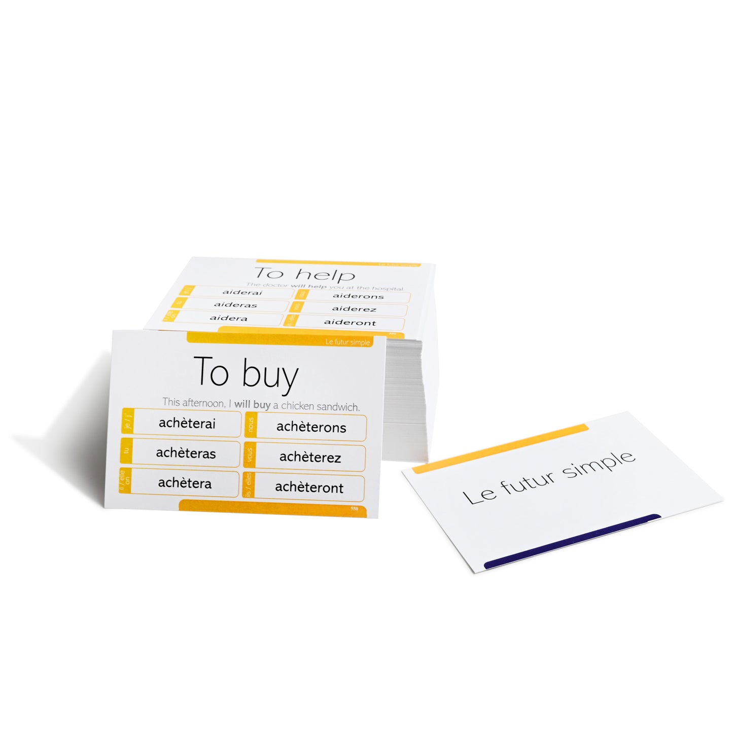 800 French Conjugation Flash Cards - 200 Verbs with Full Examples in Both French and English and 11 Different Tenses