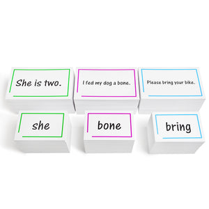 The 1,200 Sight Word and Sentences Reading Flash Cards Bundle - Reading Practice of Dolch and Fry Word Lists