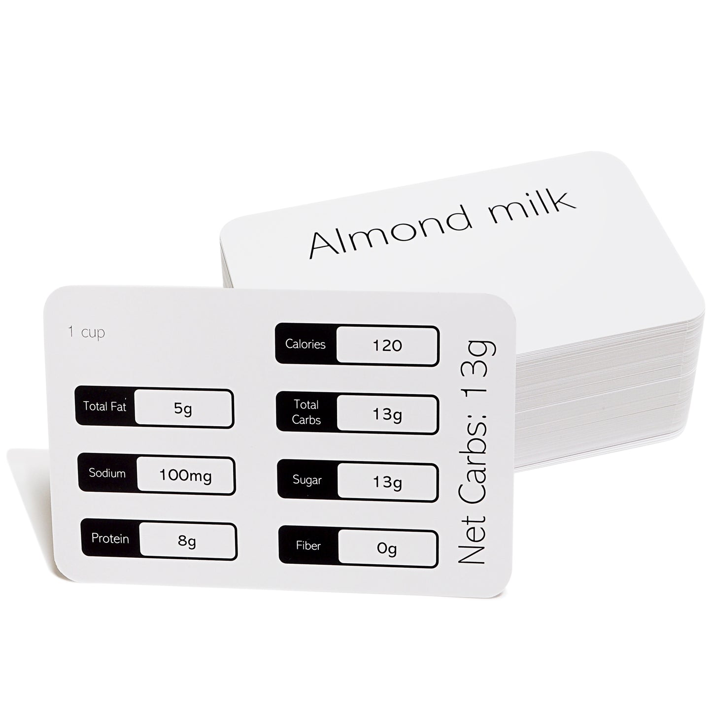 122 Nutritional Facts Flash Cards for Carb Counting, Calories, Nutrition, Weight Management and Diabetes Management