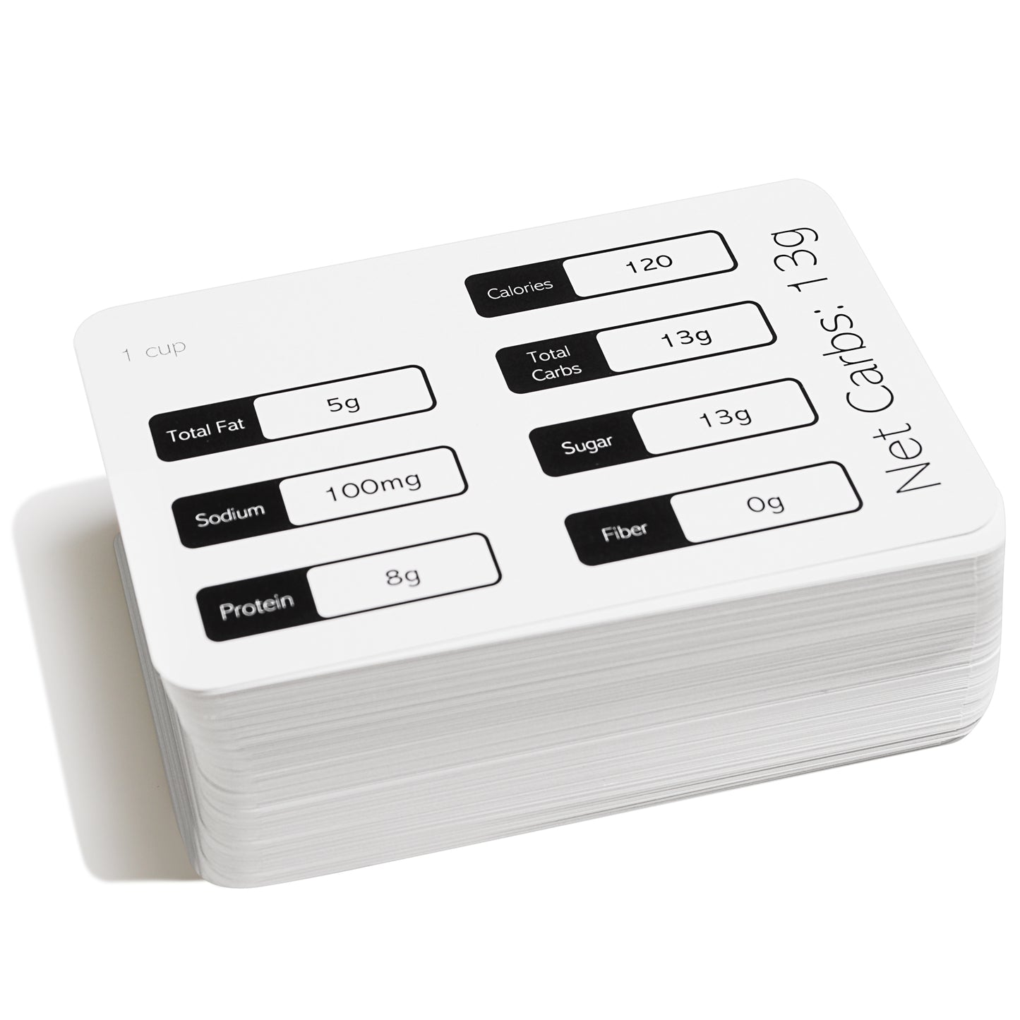 122 Nutritional Facts Flash Cards for Carb Counting, Calories, Nutrition, Weight Management and Diabetes Management