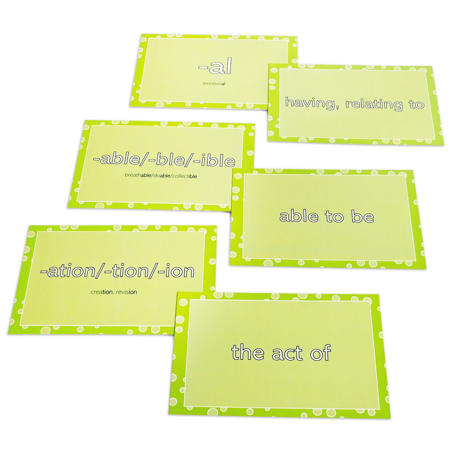 Prefix and Postfix Flash Cards