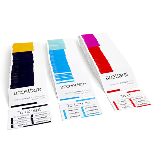 800 Italian Conjugation Flash Cards - 200 Verbs in 6 Tenses