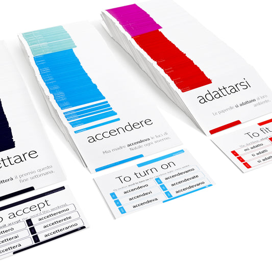 800 Italian Conjugation Flash Cards - 200 Verbs in 6 Tenses