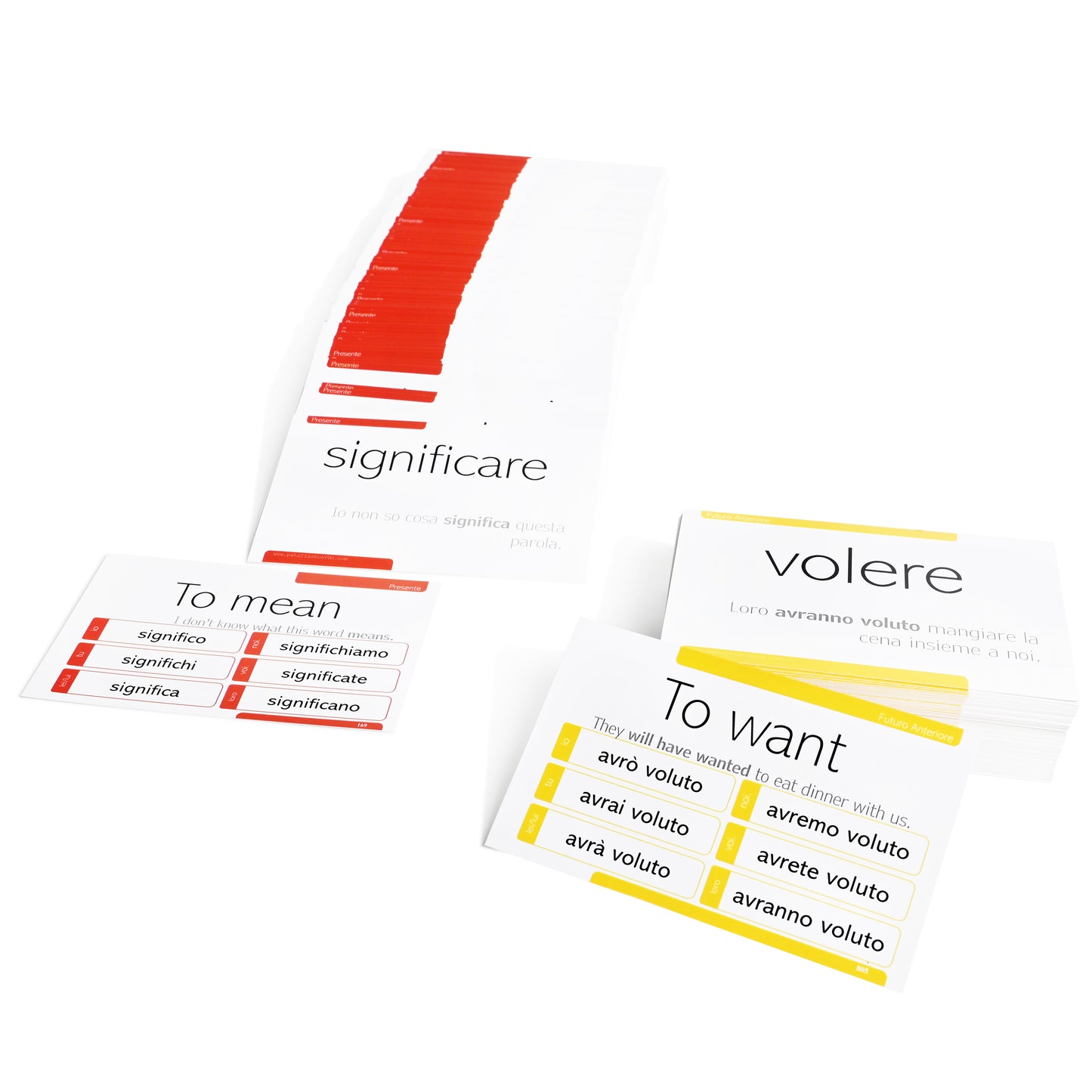 800 Italian Conjugation Flash Cards - 200 Verbs in 6 Tenses