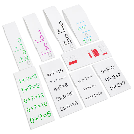 800 Math Flash Cards with All Possible 0-12 Addition, Subtraction, Multiplication and Division Facts with Transitional Concepts Cards and Introduction to Fractions Cards